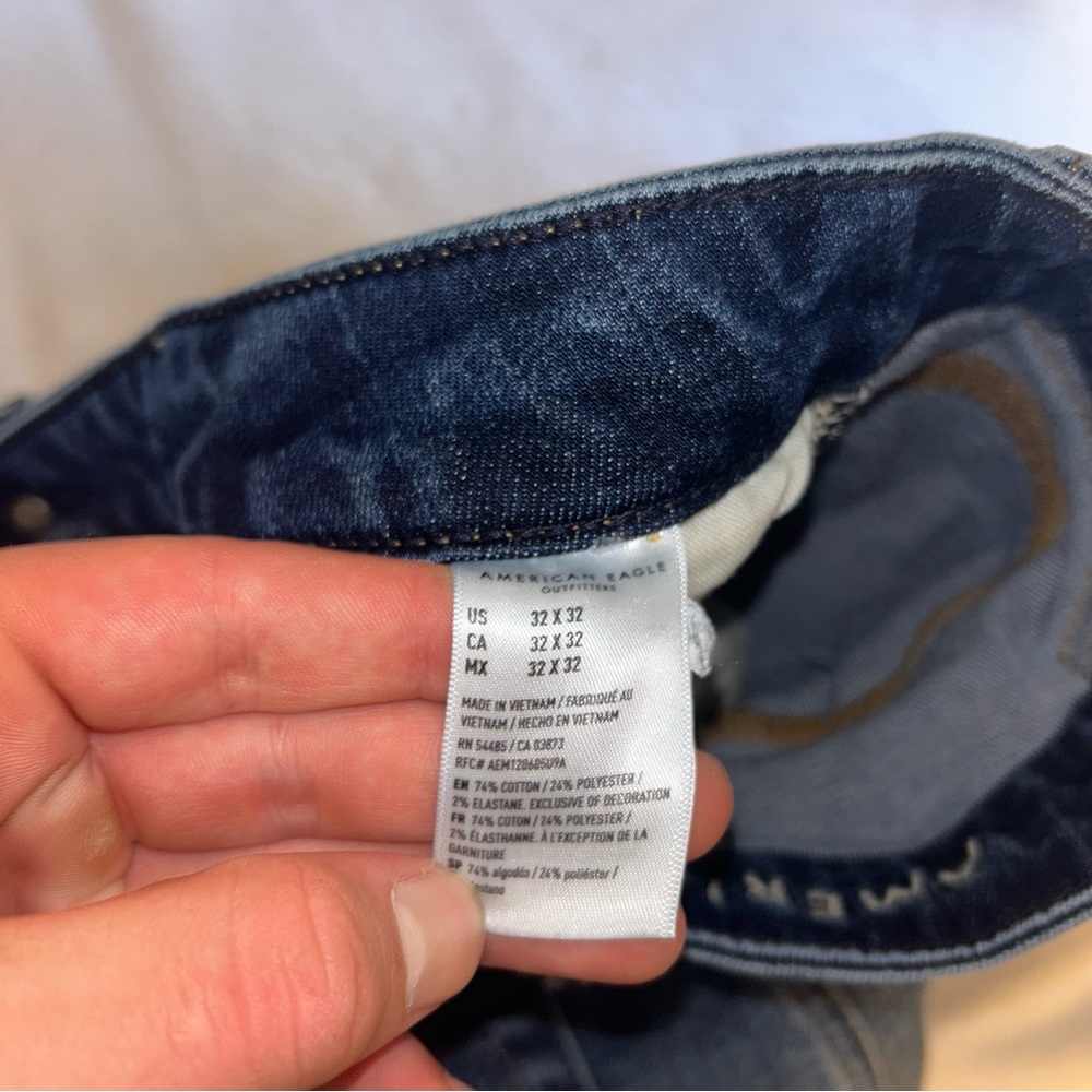 American Eagle Men’s Airflex+ Athletic Skinny Navy Blue Jeans. 32x32 - Picture 13 of 13